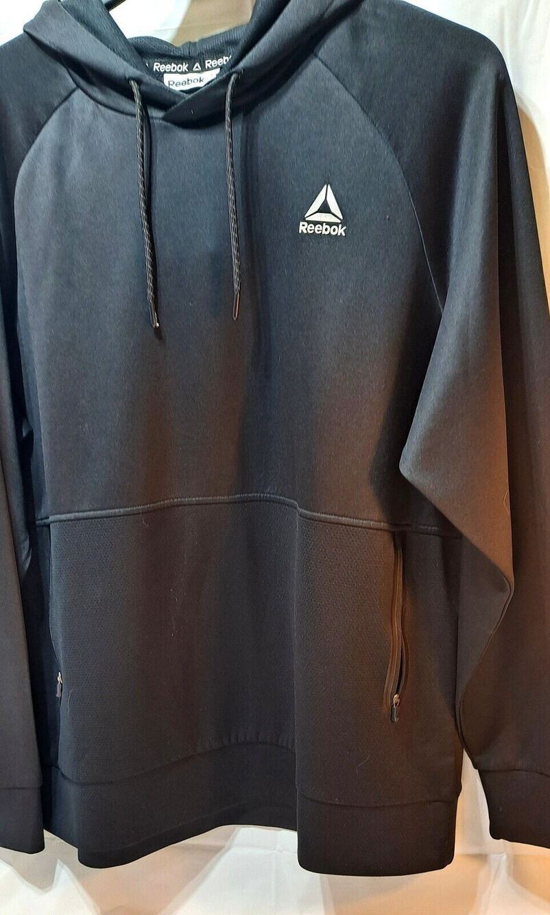 Reebok Identity Vector Track Jacket Full Zip Unisex Sz XL Black